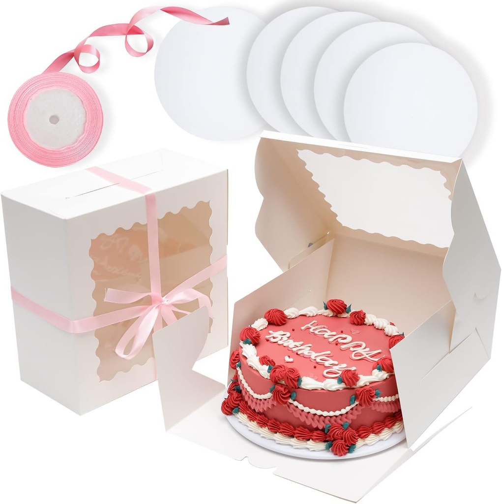 CAKE BOXES / 400g whitecard
with window / 30*30*15