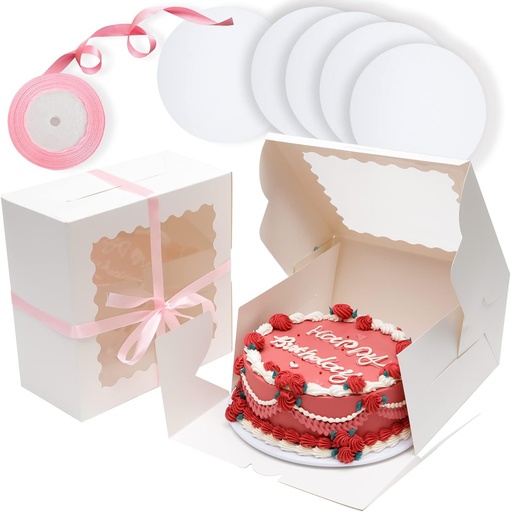 CAKE BOXES / 400g whitecard
with window / 30*30*15